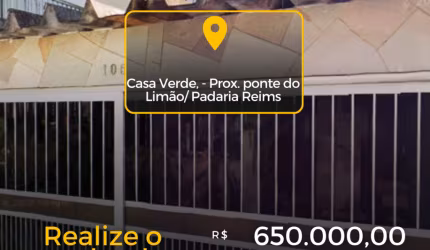 Vende sobrado na Casa Verde.  03 DORM. 2 VAGAS.