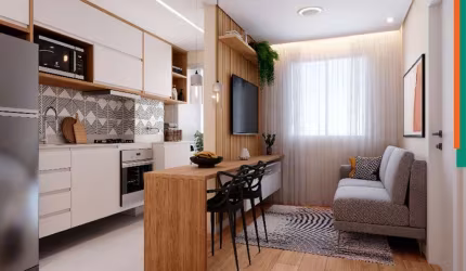 Apartamento a venda no Butantã, São Paulo.SP, com 37,56 m² de área construída, sala, 2 domitório,  terraço, garagem 1 auto