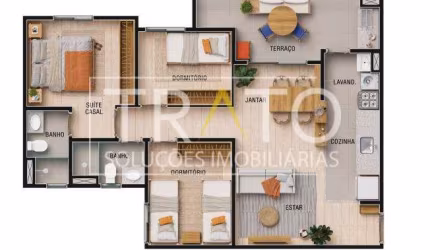 Apartamento com 3 quartos à venda na Rua Auriflama, s/nº, Vila Nova, Campinas, 73 m2 por R$ 532.900