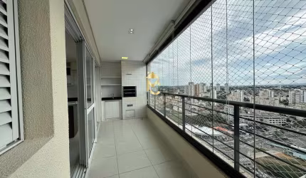 Apartamento com sacada gourmet disponível para locação em Taubaté.