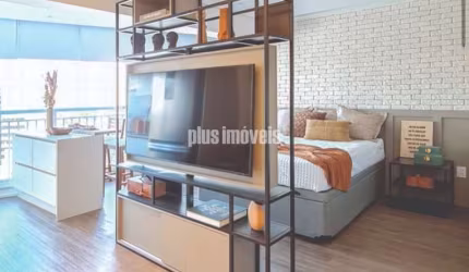 APARTAMENTO MOBILIADO - REGIÃO PINHEIROS, 1 DORMITORIO,1 VAGA, MOBILIADO, COM AR CONDICIONADO