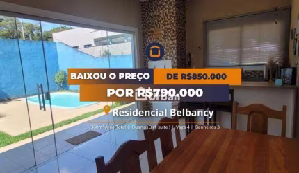Casa com 3 dormitórios à venda, 130 m² por R$ 790.000,00 - Condominio Belbancy - Vargem Grande Paulista/SP