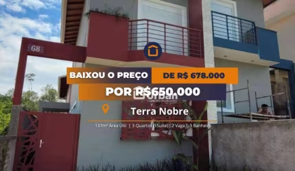 Casa com 3 dormitórios à venda, 137 m² por R$ 650.000,00 - Terra Nobre - Cotia/SP