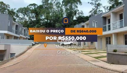 Casa com 3 quartos à venda, 105 m² por R$ 550.000 - Chácara Ondas Verdes - Cotia/SP
