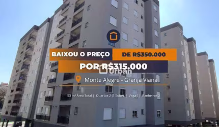 Apartamento com 2 dormitórios, 53 m² - venda por R$ 315.000,00 ou aluguel por R$ 2.310,00/mês - Granja Viana - Cotia/SP