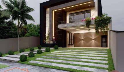 Casa de alto padrão com uma linda piscina em Atibaia
