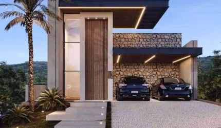 Casa Moderna em fase de acabamento no Condomínio Aruã Brisas - Porteira Fechada