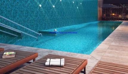 Apartamento Studio 25m², 01 dormitório e 01 banheiro; (Fotos ilustrativas).  Condomínio com segurança, portaria, piscina, academia e salão de festas.