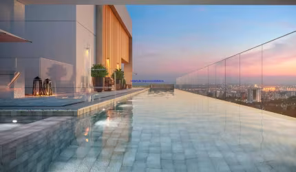 Apartamento 132m², 02 dormitórios (sendo suítes), 03 banheiros e 02 vagas na garagem; (Fotos ilustrativas, entrega prevista para Setembro/2025).