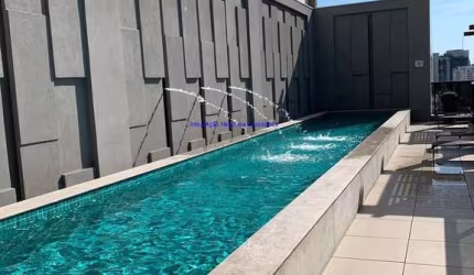 Apartamento 62.14m², 01 dormitório, 01 banheiro e 01 vaga na garagem.  Condomínio com portaria 24hrs, piscina, salão de festa, churrasqueira.