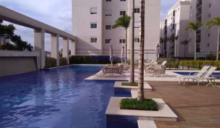 Apartamento  com varanda 58m², 01 dormitório, 01 banheiro e 01 vaga na garagem.   Excelente área de lazer com Churrasqueira, Espaço Kids, Piscina,