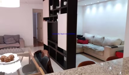 Apartamento 100m², 02 dormitórios, 01 suíte, 02 banheiros, 01 vaga de garagem.  Condomínio com portaria, segurança 24hrs e salão de festa.   Excelente