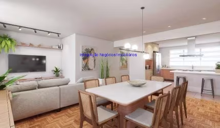 Apartamento 143m², 02 dormitórios (sendo 01 suíte), 02 banheiros e 01 vaga na garagem.  Condomínio com Segurança, Portaria, Playground, Quadra