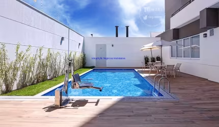 Apartamento Studio 27,67m², 01 dormitório e 01 banheiro; (Fotos ilustrativas).  Condomínio com Segurança e Portaria, piscina, salão de festas