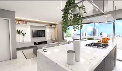 Apartamento no Rebouças PR -  01 dormitório, 1 vaga e sacada com churrasqueira