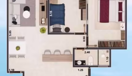 Apartamento com 2 quartos à venda na Rua Martins Barbosa, Benfica, Juiz de Fora, 45 m2 por R$ 179.000