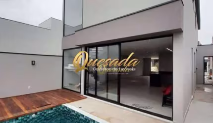 Sobrado novo, à venda, 3 suítes, piscina, Condomínio Gran Reserve, Indaiatuba.