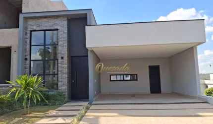 Casa térrea nova, à venda, 3 suítes, escritório, planejados, piscina, Condomínio Piemonte, Indaiatuba.