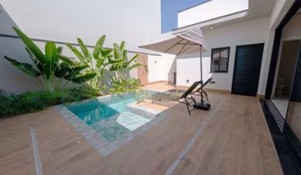 Casa nova à venda, 3 suítes, piscina, planejados, Condomínio Gran Reserve, Indaiatuba.