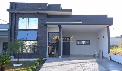 Casa térrea nova à venda, 3 suítes, ofurô, planejados, Condomínio Gran Reserve, Indaiatuba.