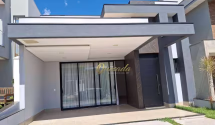 Casa térrea nova, à venda, 3 suítes, planejados, Condomínio Jardim Brescia, Indaiatuba.