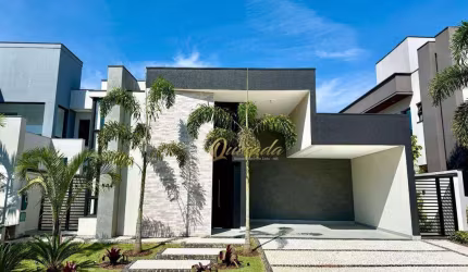 Casa térrea nova, à venda, 4 suítes, planejados, piscina, Condomínio Maison Du Parc, Indaiatuba.