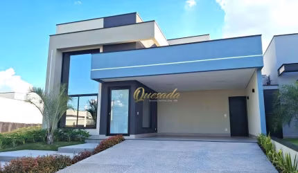Casa térrea nova, à venda, 3 suítes, planejados, piscina, Condomínio Piemonte, Indaiatuba.