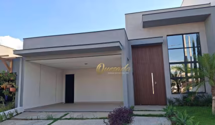 Casa térrea nova à venda, 3 suítes, piscina, Condomínio Piemonte, Indaiatuba.