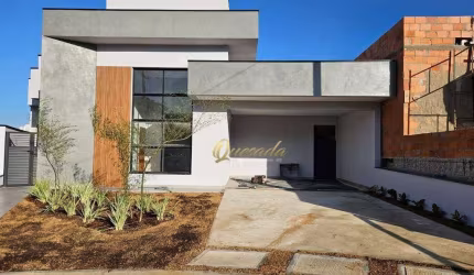 Casa térrea nova à venda, 3 suítes, piscina, Condomínio Gran Reserve, Indaiatuba.
