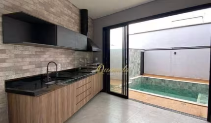 Casa nova à venda, 3 suítes, piscina, Condomínio Gran Reserve, Indaiatuba.