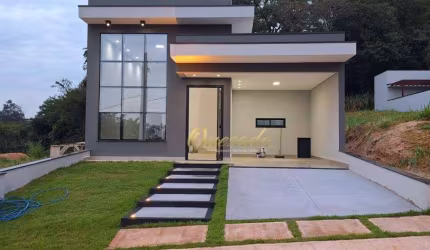 Casa térrea nova à venda, 3 suítes, planejados, Condomínio Gran Reserve, Indaiatuba.