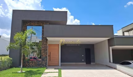 Casa térrea nova, à venda, 3 suítes, piscina, planejados, Condomínio Piemonte, Indaiatuba.