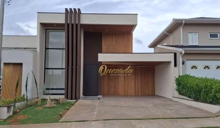 Casa térrea nova, à venda, 3 suítes, planejados, piscina, condomínio Evidências, Indaiatuba.