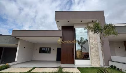 Casa térrea nova, à venda, 3 suítes, planejados, piscina, Condomínio Evidências, Indaiatuba.