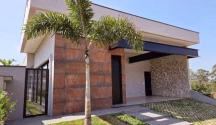 Casa térrea nova, à venda, 3 suítes, piscina, escritório, Condomínio Vila Sapezal, Indaiatuba.