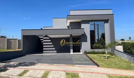 Casa térrea nova, à venda, 3 suítes, planejados, piscina, automação, Condomínio Laguna, Indaiatuba.