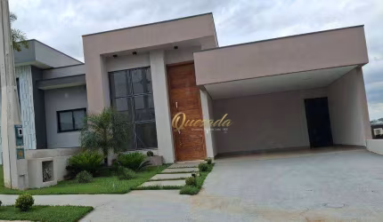 Casa térrea nova, à venda, 3 suítes, piscina, Condomínio Piemonte, Indaiatuba.