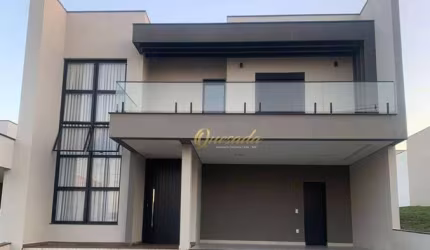 Sobrado novo à venda, 4 suítes, piscina, escritório, Condomínio Piemonte, Indaiatuba.