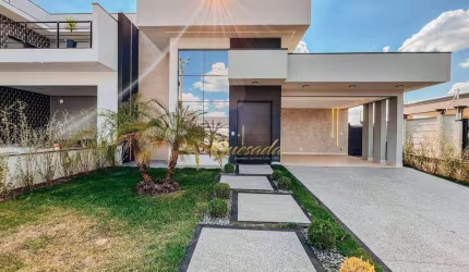 Casa térrea nova à venda, 3 suítes, piscina, planejados, Condomínio Jardins Di Roma, Indaiatuba.