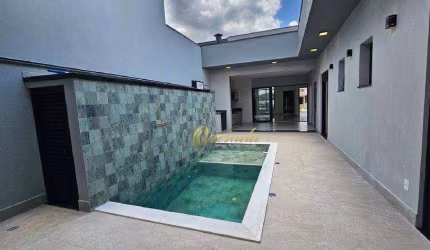 Casa nova à venda, 3 suítes, planejados, piscina, Condomínio Gran Reserve, Indaiatuba.