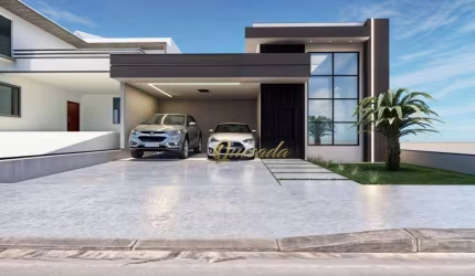 Casa térrea em construção, à venda, 3 suítes, piscina, escritório, Condomínio Milano, Indaiatuba.