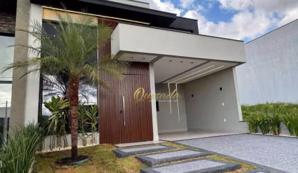 Casa térrea nova, à venda, 3 quartos, piscina, planejados, Condomínio Mantova, Indaiatuba.