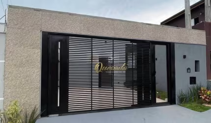 Casa térrea, nova, á venda, 3 dormitórios, 1 suíte, quintal, Jardim Belo Horizonte, Indaiatuba.