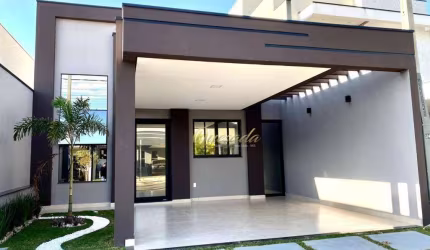 Casa térrea nova à venda, 3 dormitórios, 1 suíte, área gourmet, Condomínio Park Real, Indaiatuba.