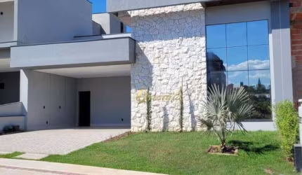Casa térrea nova, à venda, 3 suítes, planejados, piscina, Condomínio London Park, Indaiatuba.