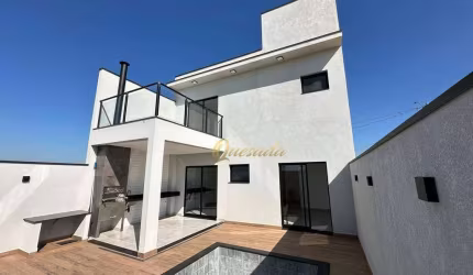 Sobrado novo, à venda, 3 dormitórios, 2 suítes, piscina, Parque Barnabé, Indaiatuba.