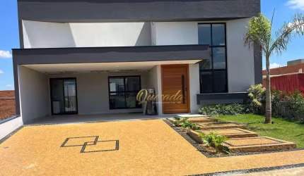 Casa térrea nova, à venda, 3 suítes, planejados, piscina, Condomínio Maria Cândida, Indaiatuba.