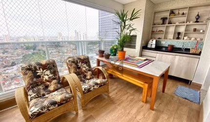 Lindo Apartamento No Tatuapé - Varanda Gourmet - 03 vagas com depósito privativo