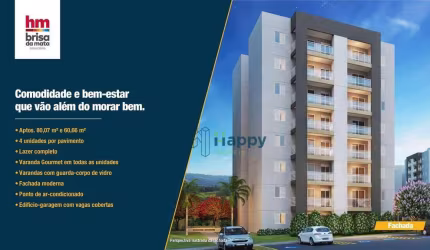 Apartamento com 3 dormitórios à venda, 80 m² por R$ 520.000,00 - Brisa da Mata - Araucária - Paulínia/SP
