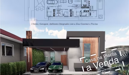MARAVILHOSA CASA TÉRREA - CONDOMINIO VERANA. OBRA EM CONSTRUÇÃO- CONTEM: SALA AMPLA P/ESTAR E VISITA - COZINHA INTEGRADA - ESPAÇO GOURMET - 3 SUITES - CLOSET - LAVABO - BANHEIRO SOCIAL E BANHEIRO NA P